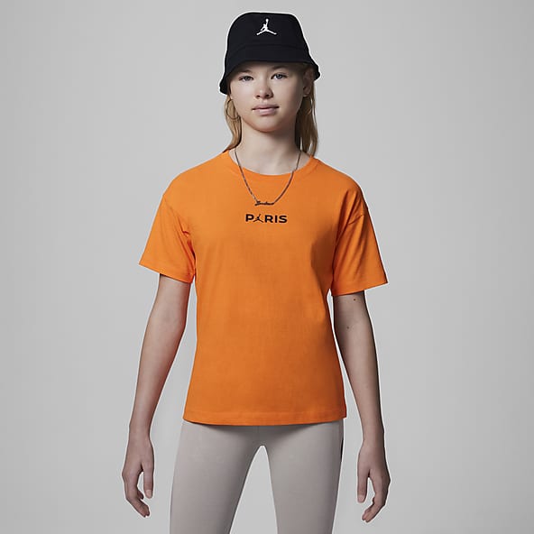 Orange nike shirt women's sales